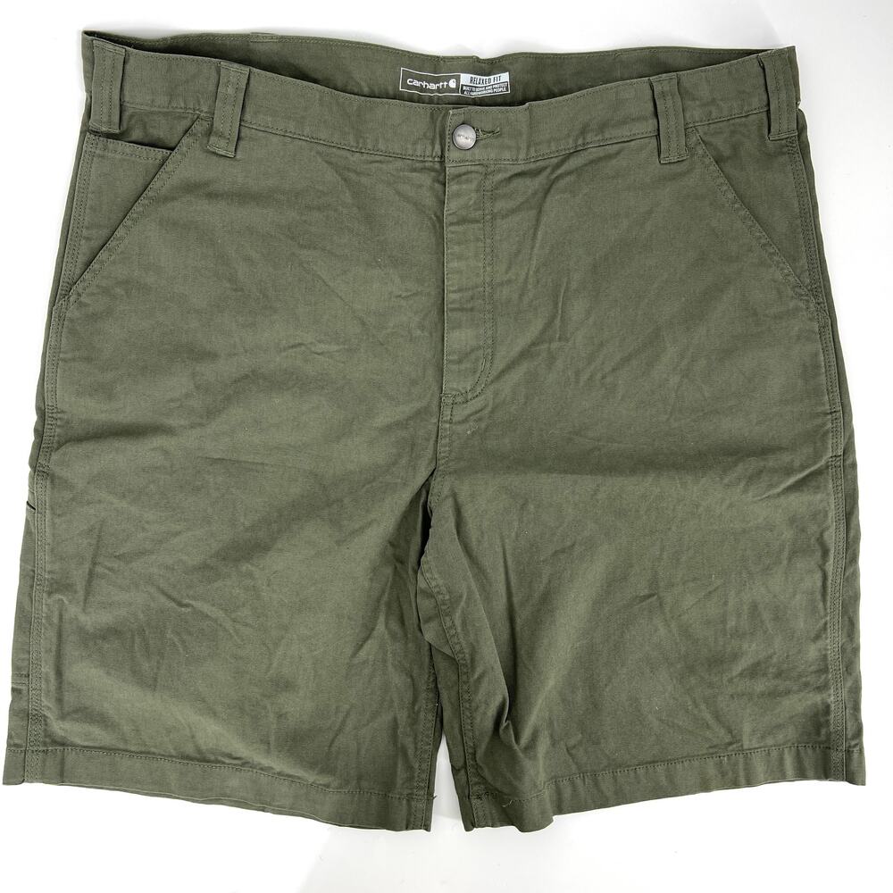 Carhartt Mens Rugged Flex Relaxed Fit Canvas Work Shorts Size 40 Army Green